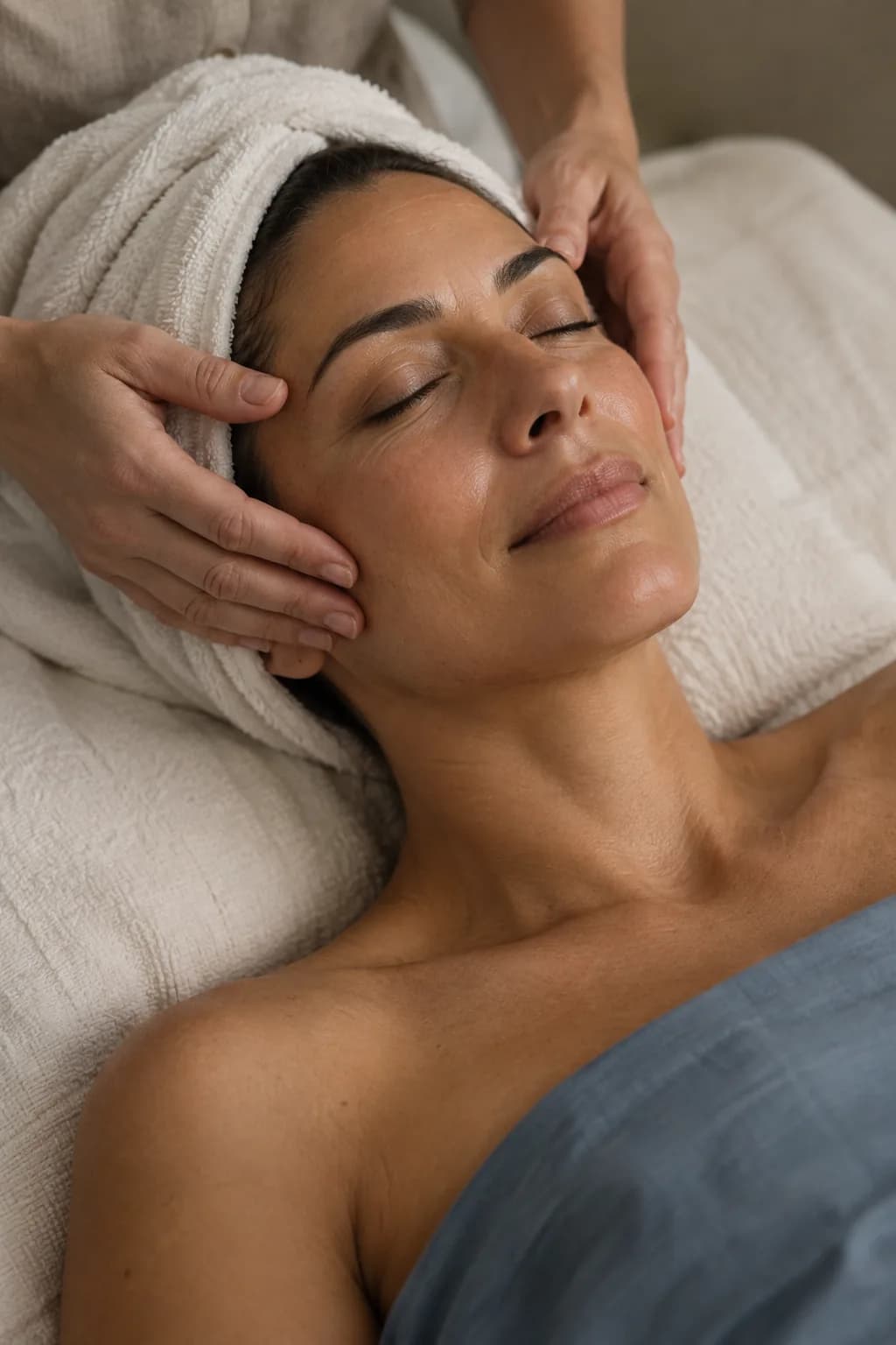 Editorial image of a relaxing facial massage